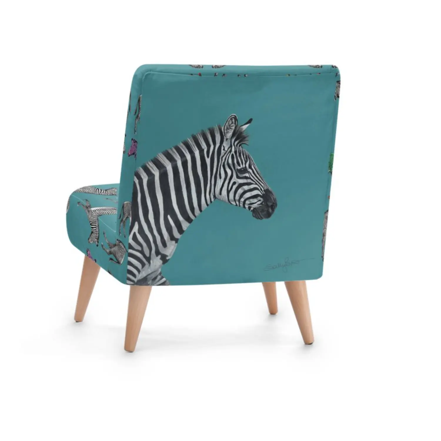 Zebra chair back velvet bespoke upholstered